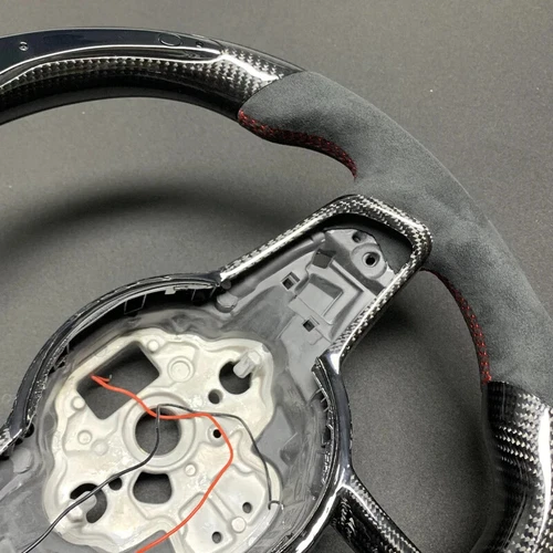 For VW Golf 7.5 GTI MK7 GTS GTD GTE R-Steering Wheel Alcantara LED Carbon Fiber - Picture 6 of 6