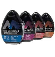 Mio Energy Water Strawberry Pineapple, Tropical, Acai Berry, Blue Citrus 4 Pack