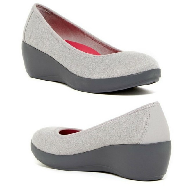 light grey wedge shoes