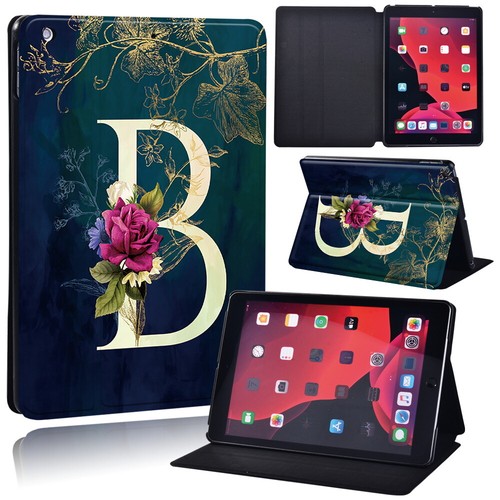 Initials Leather Tablet Stand Cover Case For Apple iPad 5 6 7 8 9 10 /mini +Pen - Picture 11 of 35