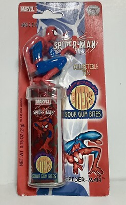 2002 Marvel Spiderman Spider Biters Sour Gum Bits with Collectable