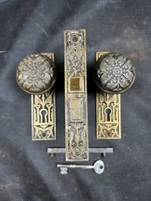 Branford 1893 Passage Set With Mortise Lock & Key. Aesthetic Movement. H-20400