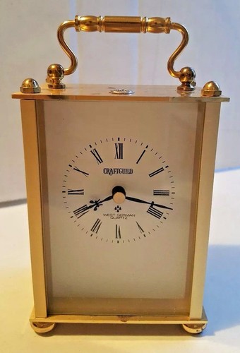 vintage craftguild west german quartz brass carriage clock works