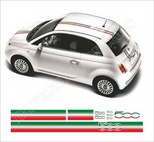 Fiat 500 Stripes Abarth Racing Decalcomanie Sticker Set Adesivi Autocollant