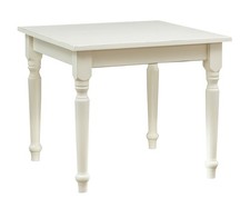 Tavolo Country Biscottini 90x90x78 Shabby Chic Legno Massello Tiglio Bianco