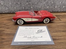 Franklin Mint Precision 1958 Corvette Red 124 Scale Diecast Model Car Cv Jd