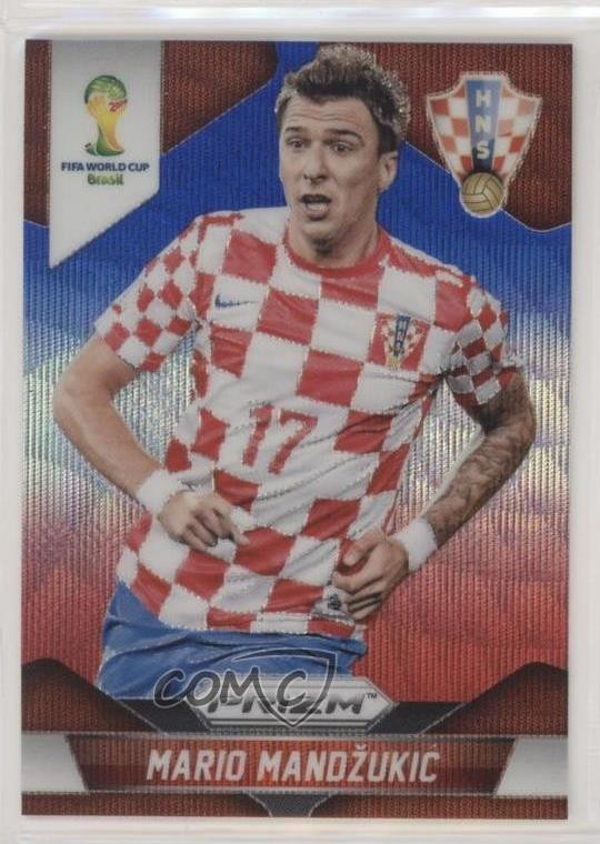 2014 Panini Prizm World Cup Blue & Red Wave Prizm Mario Mandzukic #120 0m1