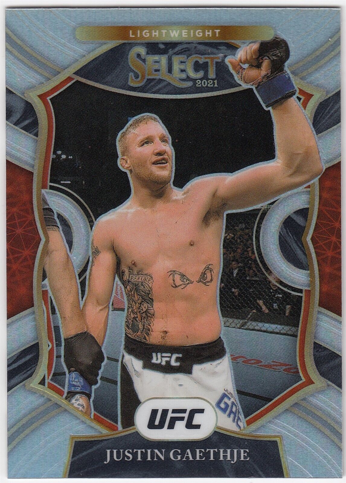 2021 Panini Select UFC MMA Concourse Silver Prizm Parallel JUSTIN GAETHJE #95