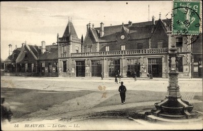 Postcard Beauvais Oise, La Gare - 4007916