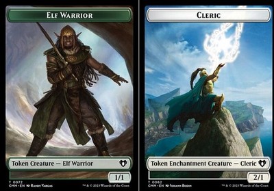 [1x] Elf Warrior (0072) // Cleric (0062) Double-Sided Token Near Mint, English C