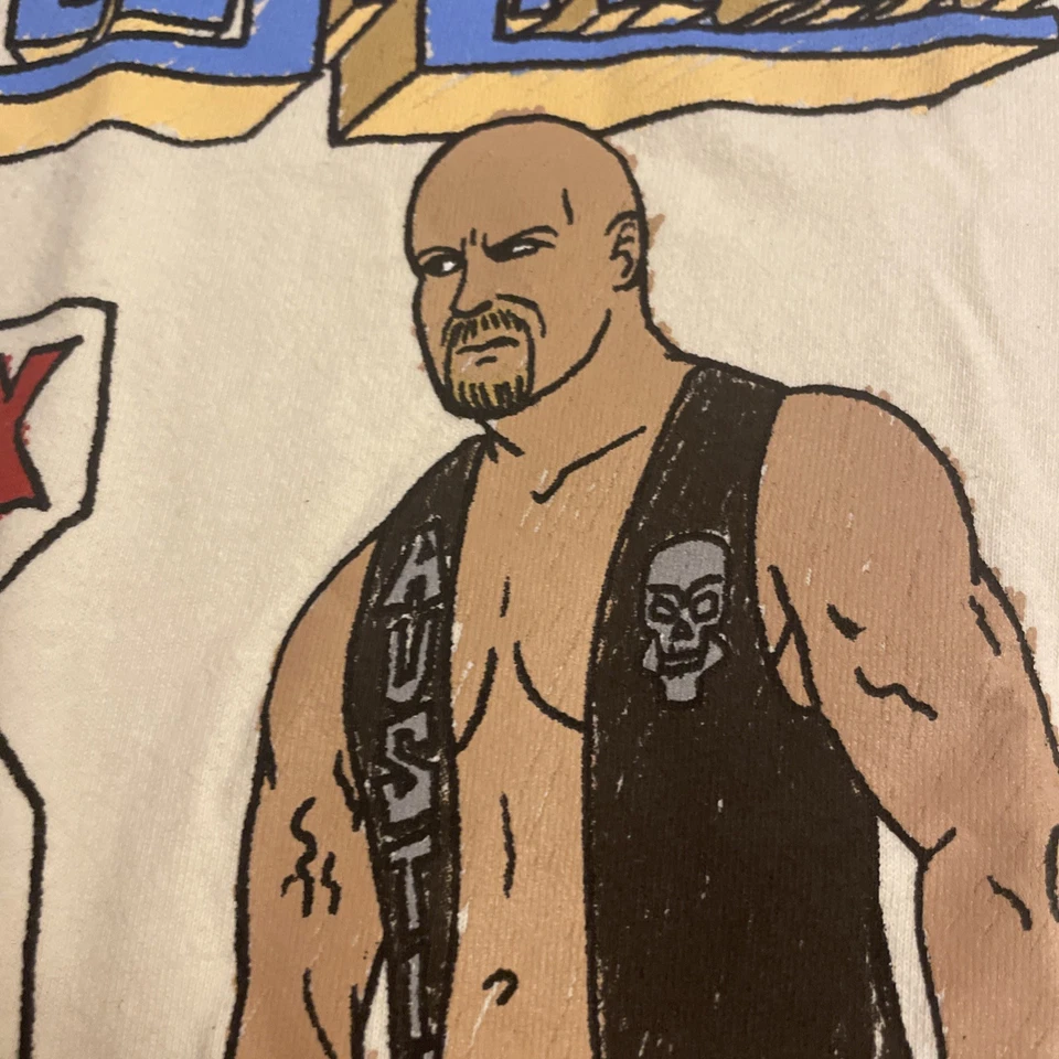 WWE Wrestlemania 2001 Houston the Rock Stone Cold Shirt Vintage Adult Large NWT - Image 4 of 4