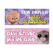 2x Student Driver Magnet for Car Reusable Magnetic Funny New Driver Magnet