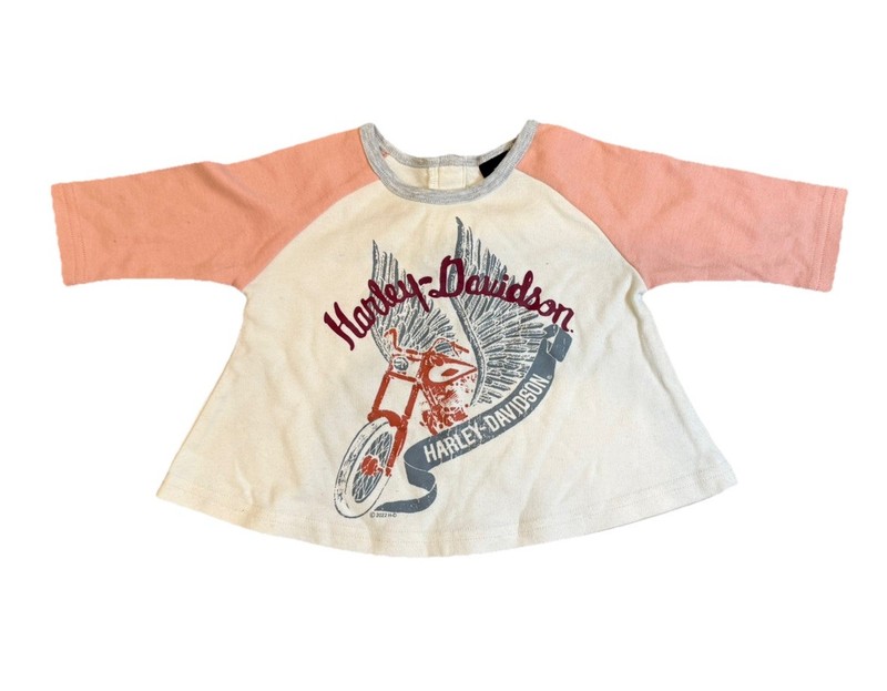 Harley-Davidson Raglan 3/4 Sleeve Shirt Size 12-18 months