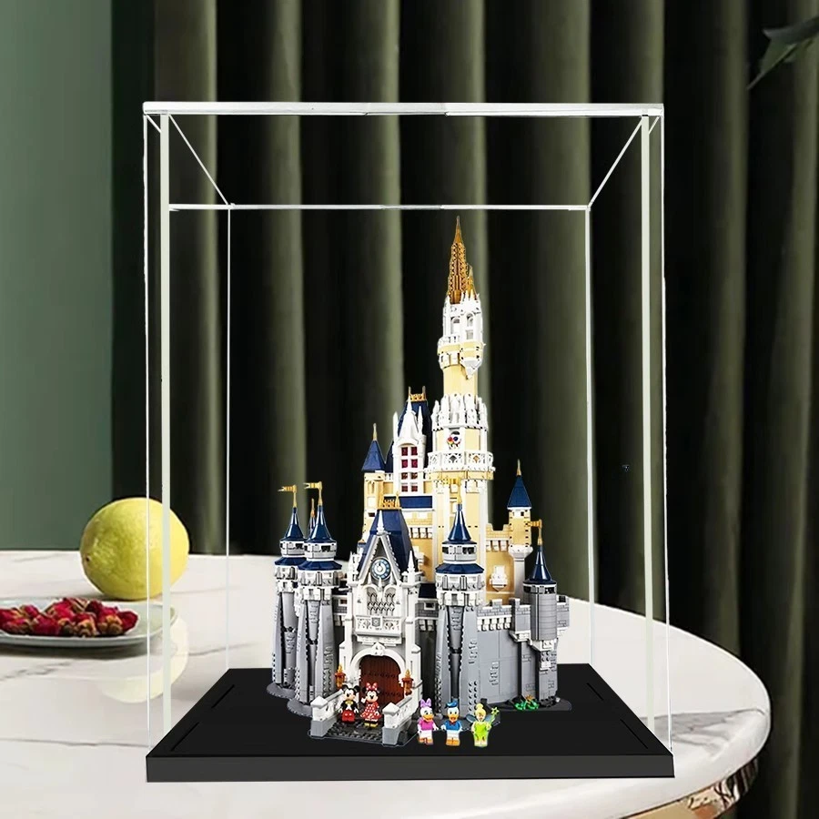 Clear Acrylic Display Case Perspex Box Plastic Black Base Dustproof Four Sizes - Image 4 of 4