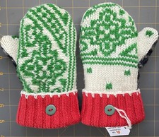 Girls Size 7/8 SWEATER MITTENS from HANDKNIT Wool Blend IRISH CELTIC Sweater NWT