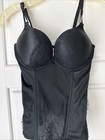 victorias secret bustier corset Black Lace Underwire Very Padded 34B — photo 1