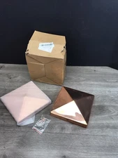 STD 6x6 (5 5/8" 143mm) Copper Pyramid Fence Post Caps Finials with copper Screws