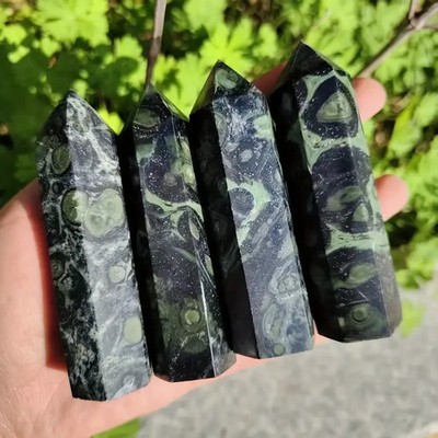 Natural Kambaba Jasper Stone Point Obelisk Gemstone Crystal Tower Home Decor