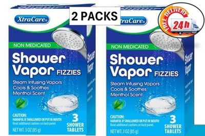 2 Packs Xtra Care Shower Vapor Fizzies Menthol Scent s 3 Fizzes  6 Tablets