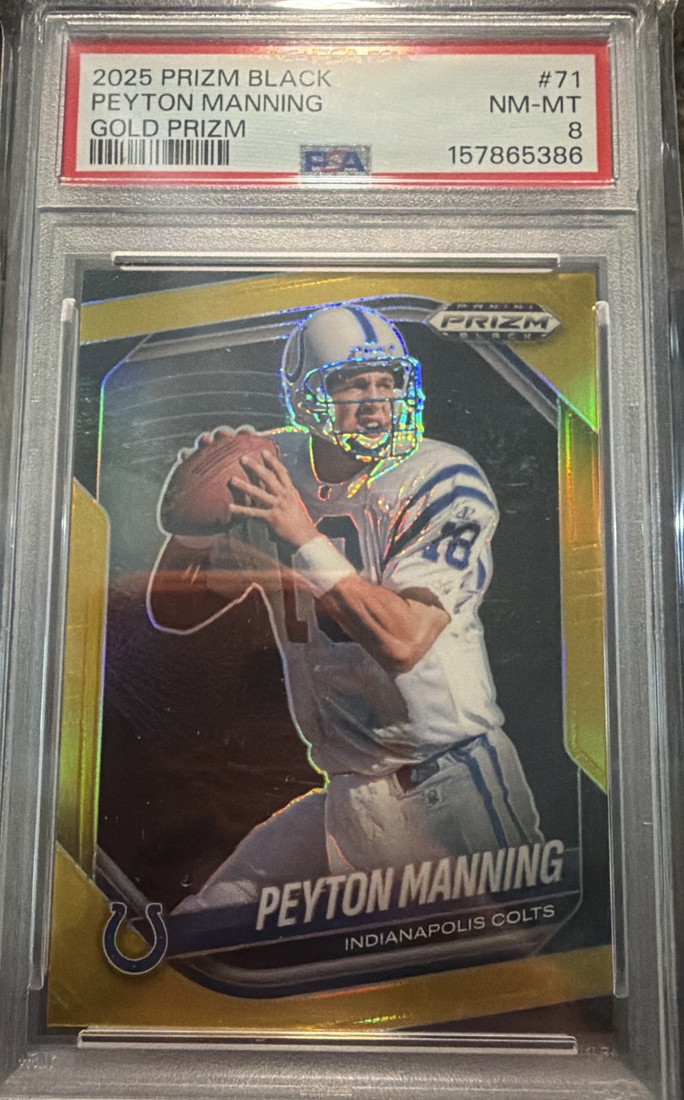 2025 Panini Prizm Black - Peyton Manning #71 Gold Prizm /10 view 1
