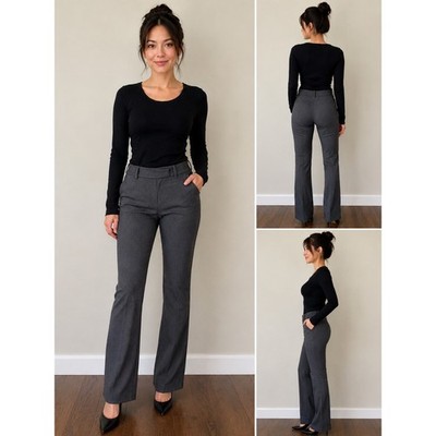 Express Design Studio Womens Dress Pants Charcoal Gray Metallic Straight Leg 00
