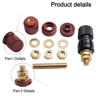 Secure Connection Brass M10 Thread Binding Posts 300A for Welding Machines