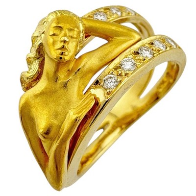 Carrera y Carrera Ring US 6 1/8 EU52 K18 yellow gold diamond used