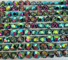 Vintage Swarovski 5100 8mm Tablet Lentil beads, Vitrail Medium (12pcs)