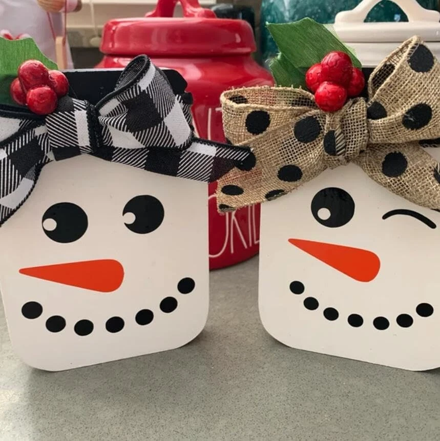 Snowman Faces Stencil5†Christmas Stencils Reusable Holiday Drawing Stencils - Image 4 of 4