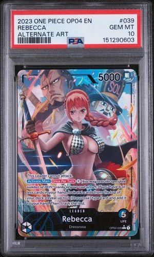 2023 ONE PIECE OP04-KINGDOMS OF INTRIGUE ALTERNATE ART #039 REBECCA PSA 10