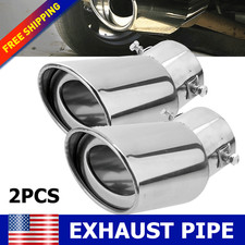 2PCS Exhaust Pipe Tip Rear Tail Throat Muffler Stainless Steel For Honda Accord