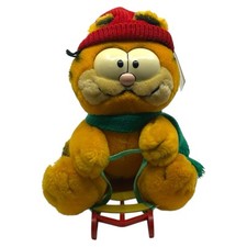 Dakin Garfield Winter Sledding 8 Plush Stuffed Toy Hat Scarf W/ Tag Vintage