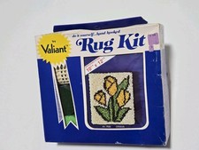 Vtg Valiant No. 7520 CROCUS Flower Latch Hook Rug Kit - New in Box - NOS RARE 