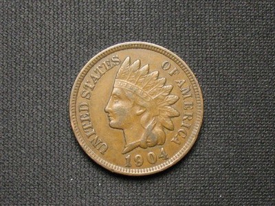 OLD COPPER COIN! XF 1904 INDIAN HEAD CENT PENNY FULL LIBERTY & DIAMONDS LOT 253