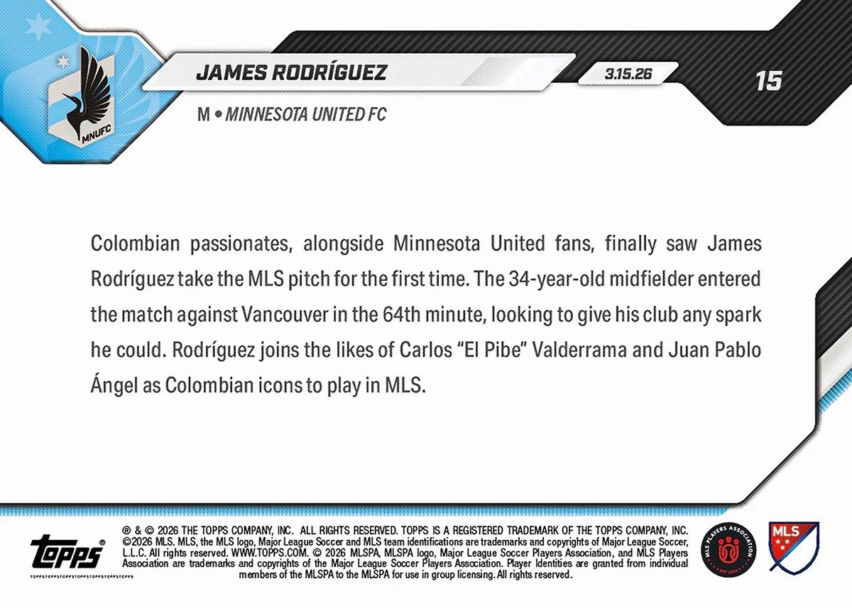 James Rodriguez MLS Debut - 2026 MLS Topps NOW - Card 15 | eBay