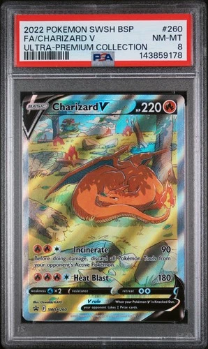 2022 POKEMON SWSH ULTRA-PREMIUM COLLECTION FULL ART/CHARIZARD V PSA 8