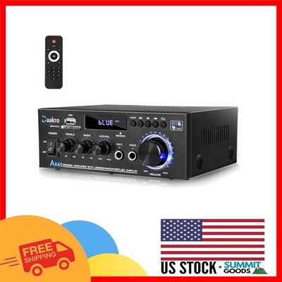 300W Compact Bluetooth 5.0 Stereo Audio Amplifier with Remote Control Features
