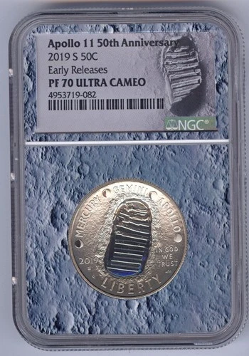 2019 S 50C Apollo 11 50th Anniversary Half Dollar + NGC + PF 70 Ultra Cameo
