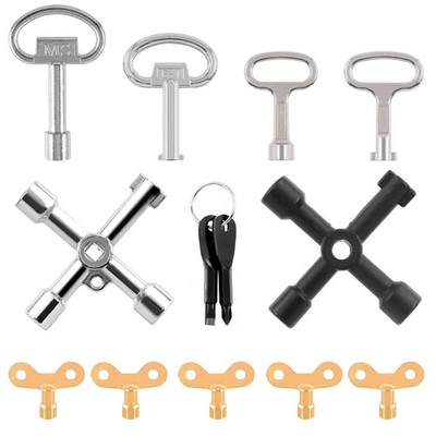 13pcs Multifunctional Utility Kit Includes 4way Spanner Square Keys Water Tap &