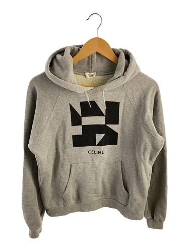 Felpa con cappuccio CELINE M cotone grigio stampa 2Y006610G condizioni considerazioni usata