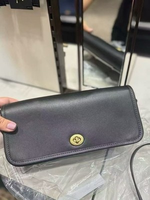 COACH CW641 Dinky Shoulder Bag With Chain & Leather Straps In