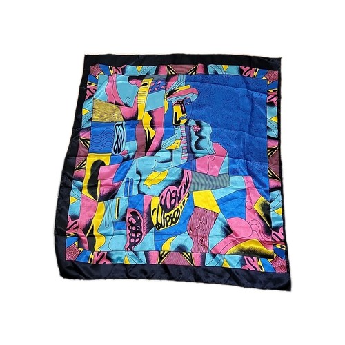 Vintage Pablo Picasso Art Scarf Woman Design Cubist 34x36 Satin