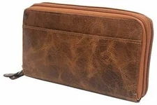 Women RFID Blocking USA Series Wallet Leather Zip Around Phone Clutch Large Trav