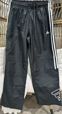 Adidas Youth Large Track Pants - Black w/ Zips 3-Stripes