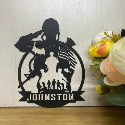 Personalized Soldiers Veteran Metal Wall Art