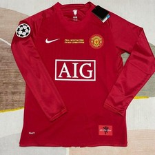 Cristiano Ronaldo 7 2008 UCL Final Manchester United Nike Long Sleeve Jersey