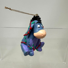 Disney Winnie The Pooh Eeyore Christmas Ornament Tangled Lights Figurine READ