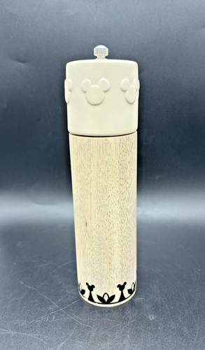 Disney Parks Homestead Collection Mickey Icon Wooden Salt or Pepper Grinder 8"