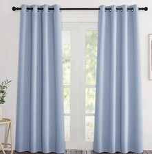NICETOWN Stone Blue Blackout Curtains 118 Inches Long, W68XL118, 2 Panels