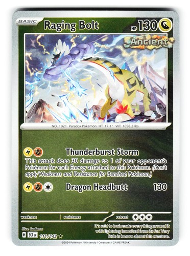 RAGING BOLT 111/142 REVERSE HOLO POKEMON STELLAR CROWN NM / B67-48
